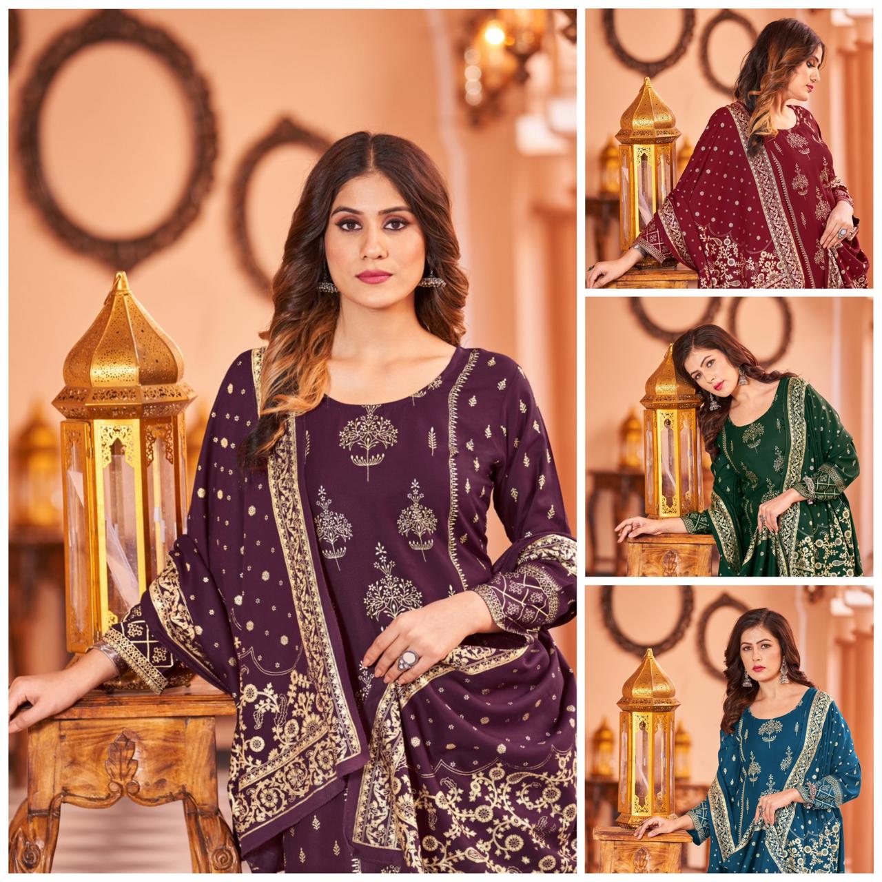 Nykaa Vol 3 Rayon Gold Printed Kurti With Bottom Dupatta Wholesale Price In Surat
